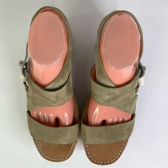 RAG & BONE August Espadrille Brown Suede Leather Wedge Sandals Sz 38.5/US 8.5 - Picture 7 of 12